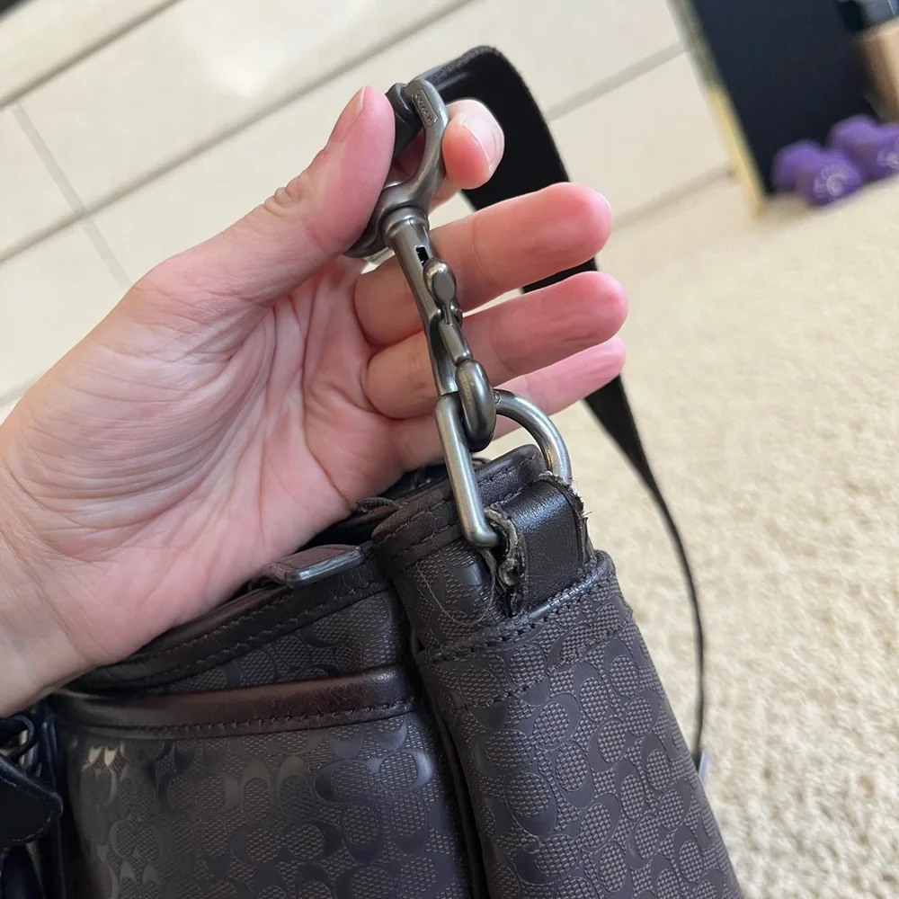 Coach Signature Print and Leather Briefcase